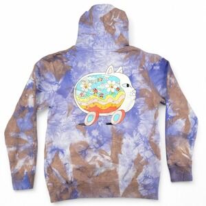 RIPNDIP Tie Dye Hoodie‎ Medium Psychedelic Cat Graphic Skater Streetwear